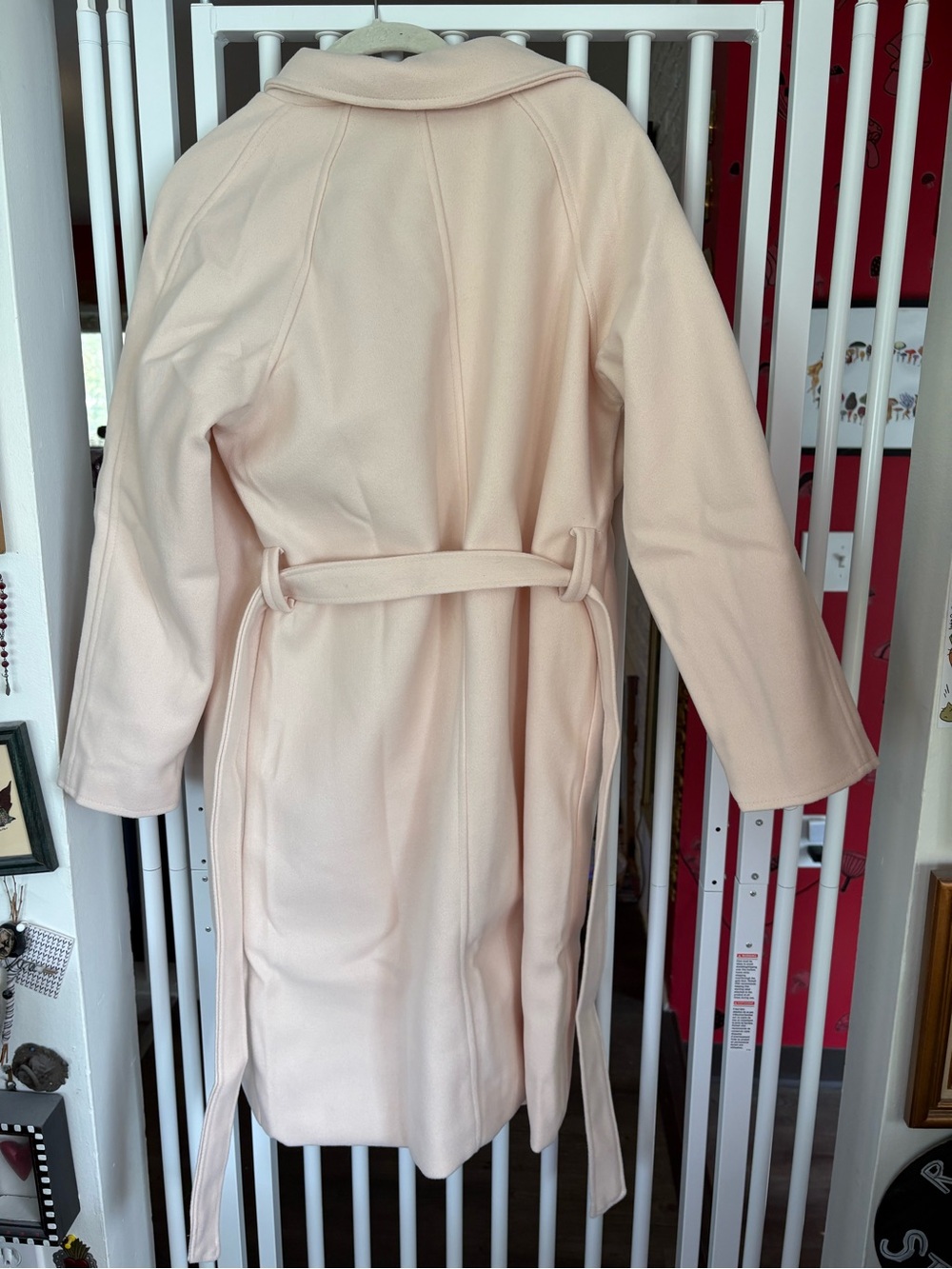WOMENS LIGHT APRICOT WINTER PEA COAT - Picture 7 of 9